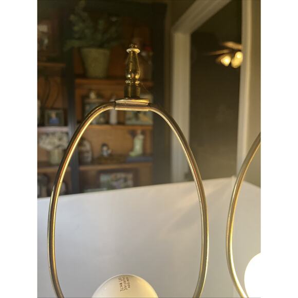 Antique Bronze & Crystal & Marble Column Lamps 32” Tall MCM - Picture 7 of 16